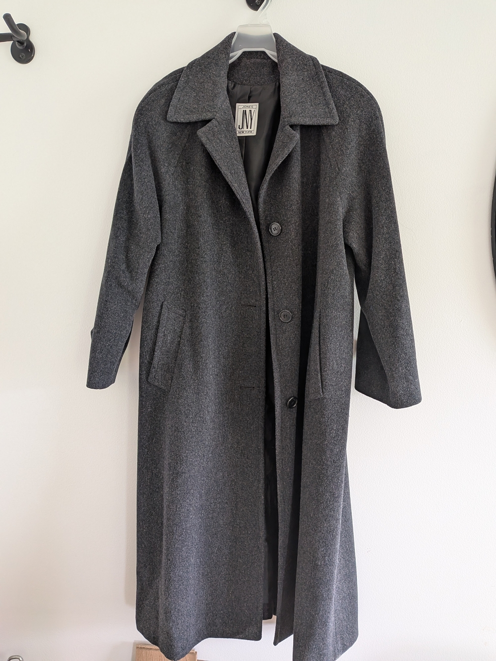 Jones New York Dark Gray Long Trench Coat